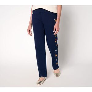 Quacker Factory Women's Plus Sz Pants 2X DreamJeannes Short All a Blue A696914